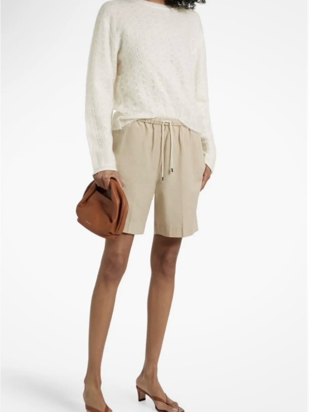 TOTEME Womens Press Creased Drawstring Shorts Beige Pockets
Size 36 US 4
